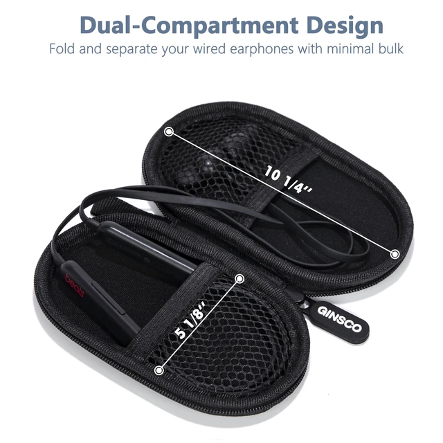Alt view image 4 of 7 - Slim Hard Case for Beats Flex Wireless Earbuds for Sony WI-C100 Wireless Neckband Earphones for Apple EarPods Headphones Wired Ear Buds/Sony MDREX15AP in-Ear Earbud (Black)