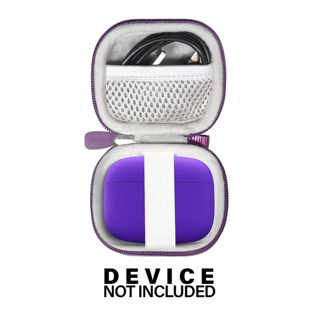 Alt view image 3 of 5 - Case for TAGRY X08 Bluetooth Headphones True Wireless Earbuds 60H, mesh Pocket for Charge Cable (Violet)