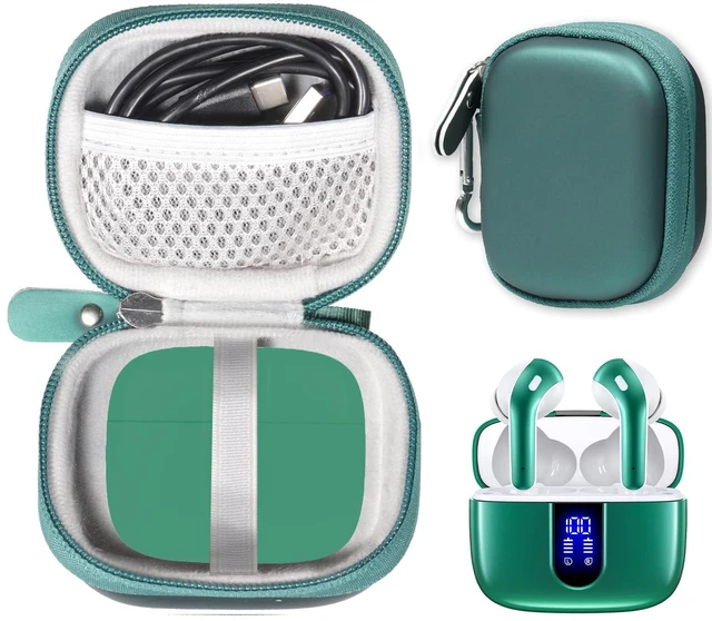 Main image of Case for TAGRY X08 Bluetooth Headphones True Wireless Earbuds 60H, mesh Pocket for Charge Cable (Green)