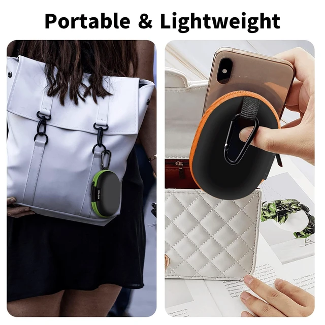 Alt view image 7 of 7 - 5 Pack Earbud Case Storage Bag with Carabiner for Headphones, Oval | Portable EVA Carrying Case, For Wired/Wireless Headphones, SD Card Storage, Camera Chip