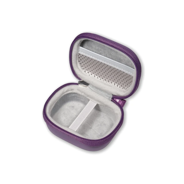 Alt view image 4 of 5 - Case for TAGRY X08 Bluetooth Headphones True Wireless Earbuds 60H, mesh Pocket for Charge Cable (Violet)