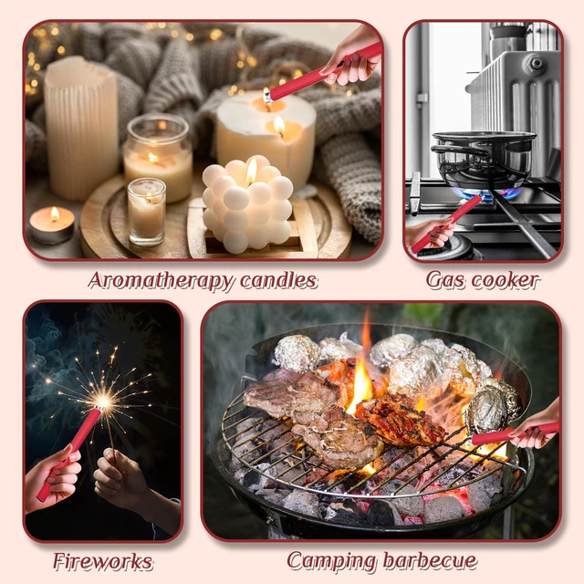 Alt view image 2 of 7 - 2 PCS Candle Lighter,Windproof Flameless Rechargeable Electric Lighter | LED Power Display,Safety Switch,Upgraded Plasma,USB charging,for Birthday Camping BBQ