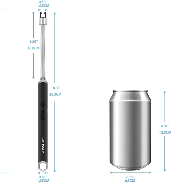 Alt view image 6 of 7 - USB Rechargeable Electric Candle Lighter, Black & Black | Windproof Plasma Arc, Flexible Neck for Deep Jars, BBQ, Camping Flameless Fire Starter, Christmas Stocking Stuffers Gift