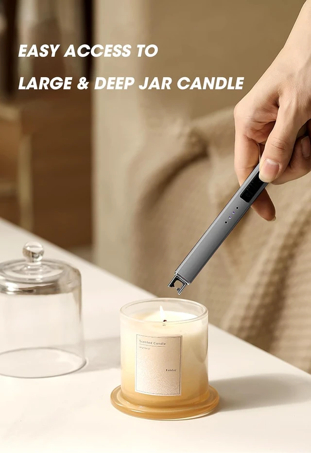 Alt view image 5 of 7 - Electric Candle Lighter, Christmas Stocking Stuffers Gifts for Women Mom Men Wife Sister, USB Arc Rechargeable Windproof Long Lighter for Candle BBQ Housewarming Birthday Gifts Idals