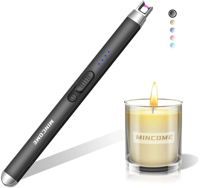 Alt view image 2 of 7 - Candle Lighter Electric Rechargeable USB Plasma Arc Lighter with Safety Lock,Windproof Flameless Long Matches Lighters for Candle,Grill,BBQ,Camping