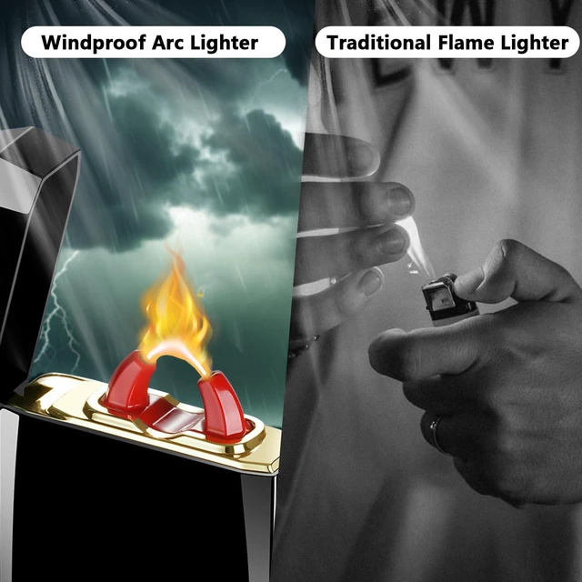 Alt view image 5 of 7 - Rechargeable Electric Lighter USB C Electronic Lighters High Power Flame Arc Plasma Lighter Windproof Camping Lighters with Long Battery Life for Home and Outdoor (Black)