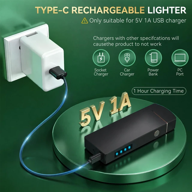 Alt view image 4 of 7 - Electric Lighter USB Rechargeable, Stocking Stuffers for Men Dad | Christmas Mens Gifts for Him, Husband, Windproof and Flameless Dual Arc Plasma Lighters for Candle Incense Camping