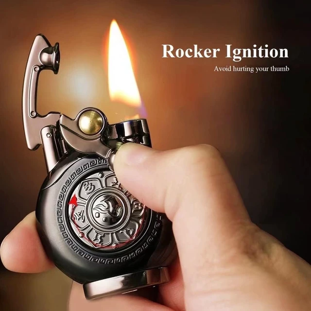 Alt view image 6 of 6 - Vintage lighters, Reusable Trench Cool lighters, Suitable for Birthday Gifts for Men's Fathers and Husbands (Free of Butane Gas)