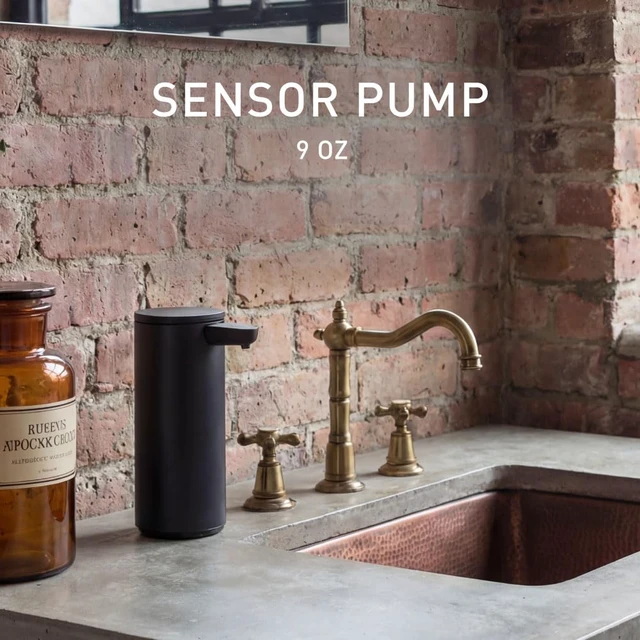 Alt view image 2 of 5 - Liquid Sensor Pump, 9 oz Automatic Soap Dispenser for Kitchen and Bathroom, Touchless Motion Sensor, Variable Dispense, Rechargeable, No-Drip Spout, High-Grade Matte Black Steel