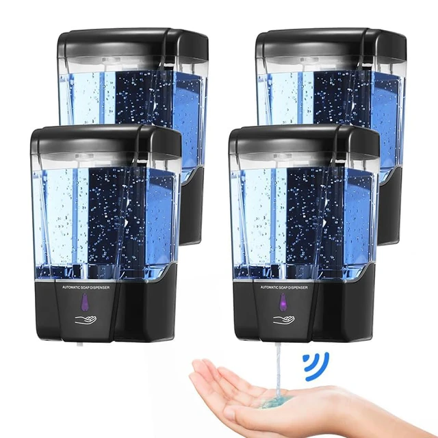 Alt view image 2 of 7 - 4 Pack Automatic Soap Dispenser Touchless,600 ml / 20 oz Commercial Hand Soap Dispenser,Wall Mount Hand sanitizer Dispenser for Bathroom Offices Home Kitchen HotelBlack