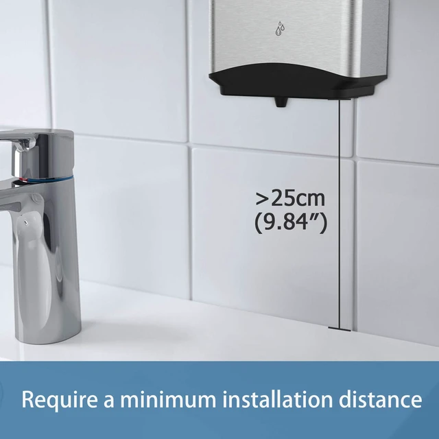 Alt view image 4 of 7 - Heavy Duty Automatic Soap Dispenser,37oz for Bathroom,Brushed Steel | 5-Level and Savety Key for Commercial(4*AA Batteries Not Included),Screw Wall Mount for Space-Saving,Stainless Steel AK1206