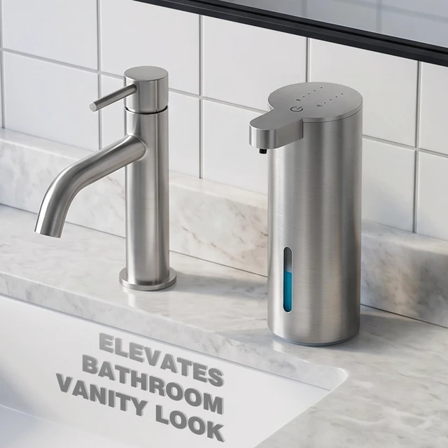 Alt view image 7 of 7 - Automatic Soap Dispenser, Stainless Touchless Liquid Soap Dispenser, Electric Auto Dish Soap Dispensers Wall Mount, 4 Adjustable Volumes for Kitchen & Bathroom