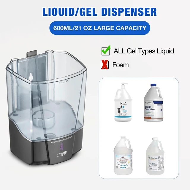 Alt view image 7 of 7 - 4 Pack Automatic Soap Dispenser Touchless,600 ml / 20 oz Commercial Hand Soap Dispenser,Wall Mount Hand sanitizer Dispenser for Bathroom Offices Home Kitchen HotelBlack