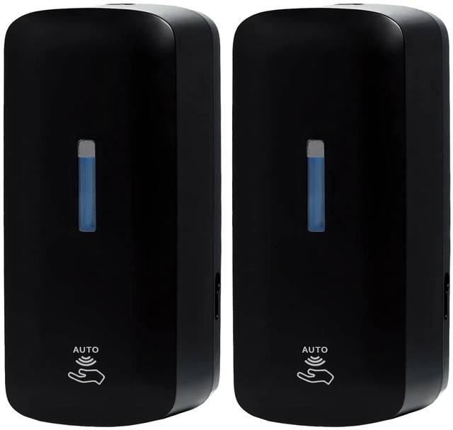 Main image of Automatic Soap Dispenser (2-Pack) with Extra Large 40 oz. Capacity (Liquid/Gel) - Wall Mounted Hand Soap or Touchless Hand Sanitizer Unit for Commercial or Home Bathrooms - ADA Compliant (Black)