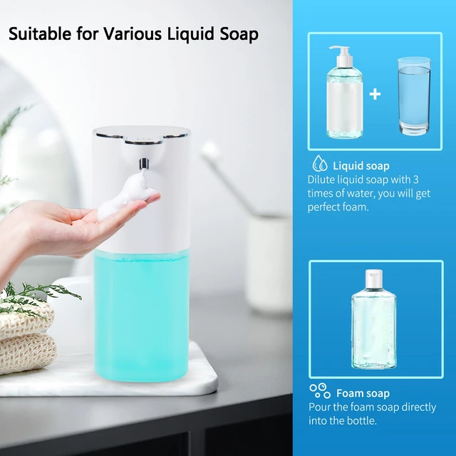 Alt view image 4 of 7 - P9 Advanced Automatic Rechargeable, Touchless,Sensor Foaming Soap Dispenser for Kitchen & Bathroom, Foam Dish Soap DispenserSupport Countertop and Wall Mounted