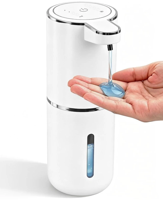 Main image of Automatic Soap Dispenser Touchless, USB Rechargeable Hand Soap Dispenser, 4 Adjustable Soap Levels, IPX5 Waterproof, 12.8oz/380ml, Countertop or Wall Mounted for Bathroom and Kitchen, White