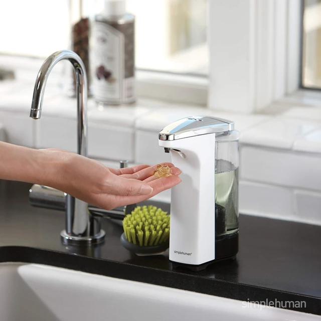 Alt view image 2 of 3 - 8 oz. Touch-Free Sensor Liquid Soap Pump Dispenser with Soap Sample, Brushed Nickel