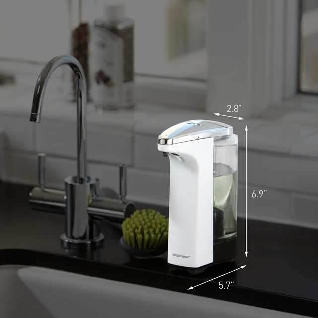 Alt view image 3 of 3 - 8 oz. Touch-Free Sensor Liquid Soap Pump Dispenser with Soap Sample, Brushed Nickel