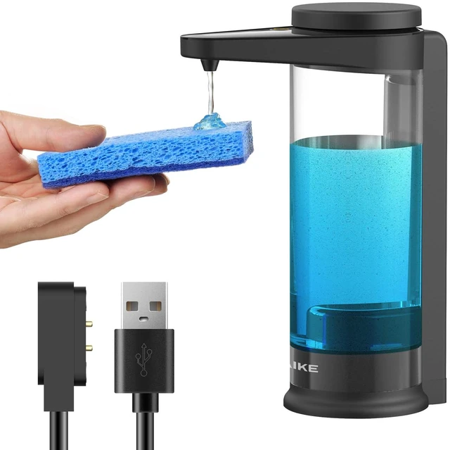 Main image of 17oz Rechargeable Automatic Liquid Soap Dispenser for Dish Soap,Black | Magnetic Charging with Months Long Standby Time, Wall Mount Available for Kitchen Sink and Bathroom,Visual Window