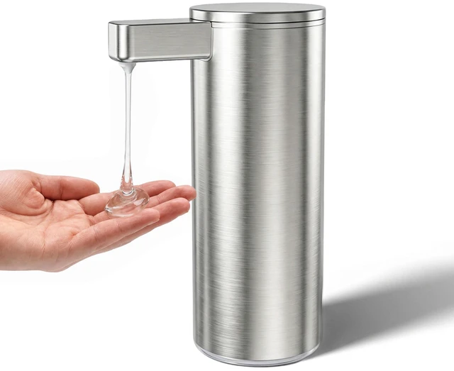 Main image of Automatic Soap Dispenser - 9 oz Touchless Liquid Soap Dispenser for Kitchen and Bathroom, Rechargeable with 3 Adjustable Modes, Stainless Steel, USB Charging
