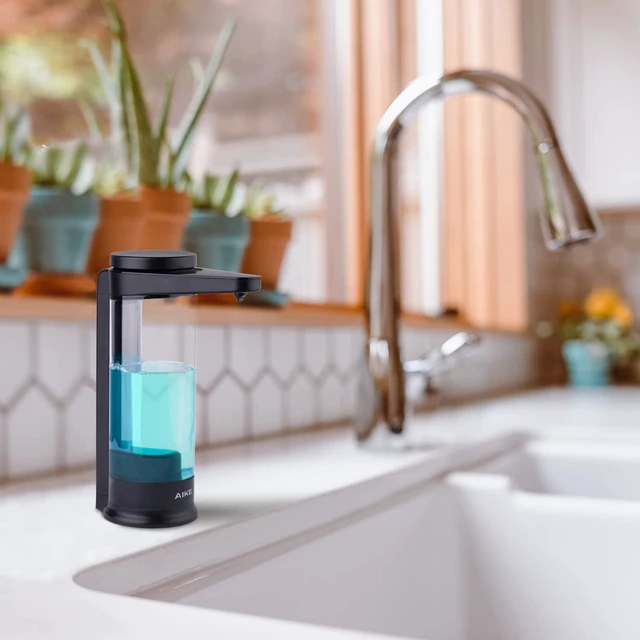 Alt view image 5 of 7 - 17oz Rechargeable Automatic Liquid Soap Dispenser for Dish Soap,Black | Magnetic Charging with Months Long Standby Time, Wall Mount Available for Kitchen Sink and Bathroom,Visual Window
