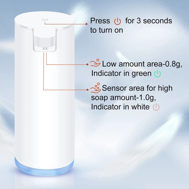 Alt view image 6 of 7 - Automatic Soap Dispenser: Rechargeable Touchless Foaming Soap Dispenser Stainless Steel Foam Soap Pump for Bathroom Kitchen Xmas Gift, 9oz, White