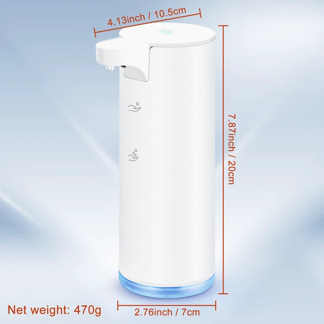 Alt view image 7 of 7 - Automatic Soap Dispenser: Rechargeable Touchless Foaming Soap Dispenser Stainless Steel Foam Soap Pump for Bathroom Kitchen Xmas Gift, 9oz, White