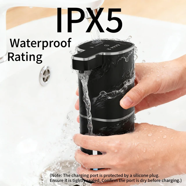 Alt view image 6 of 7 - Automatic Foaming Soap Dispenser, USB Rechargeable (Black, Foaming) | Touchless 14.2 oz Foaming Soap Dispenser with 4 Adjustable Levels for Bathroom and Kitchen