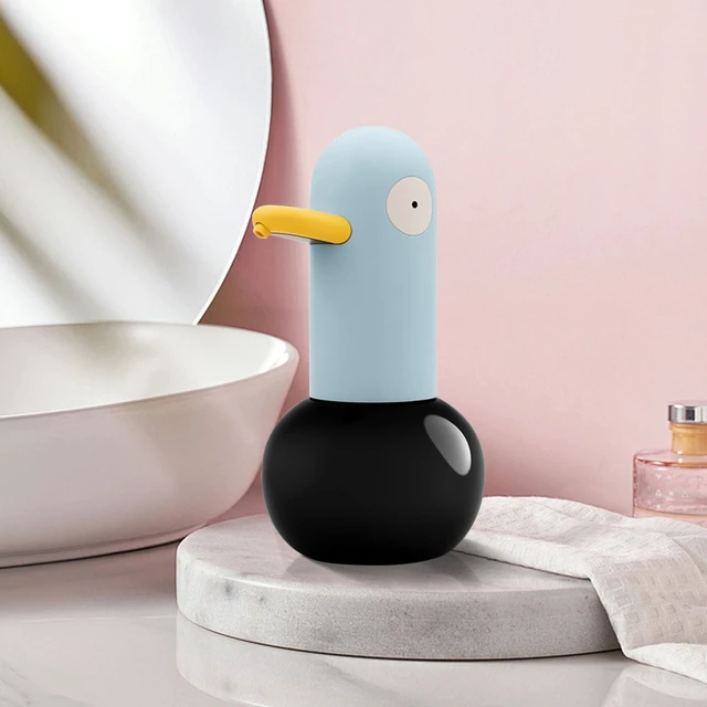Alt view image 6 of 7 - Automatic Foaming Soap Dispenser Duck Head Soap Dispenser | 2-Speed Adjustable Touchless Cute Foaming Hand Soap Dispenser for Bathroom Kitchen, USB Rechargeable, 13.5oz (Blue)