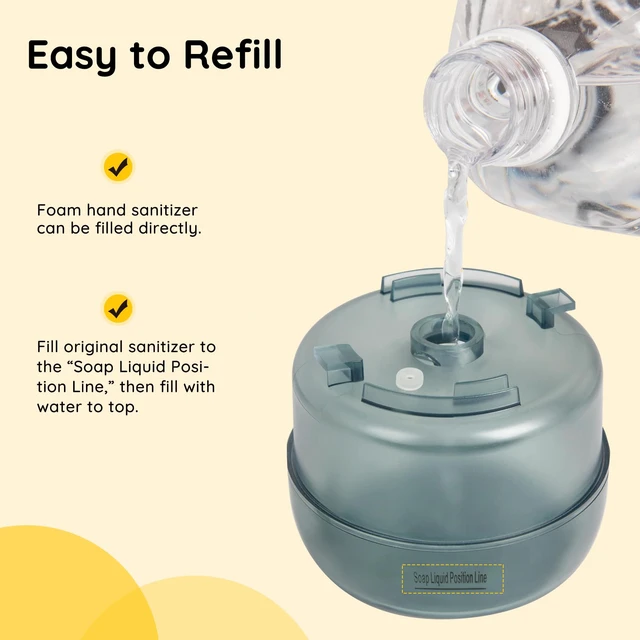 Alt view image 5 of 7 - Automatic Foaming Soap Dispenser, Yellow Duck Touchless for Kids | Cute Soap Dispenser for Bathroom & Kitchen Sinks, Hands-Free Infrared Sensor, Battery Powered Pump, Waterproof Design