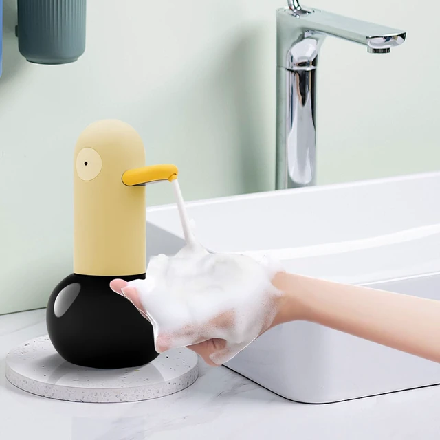 Alt view image 7 of 7 - Automatic Foaming Soap Dispenser Duck Head Soap Dispenser | 2-Speed Adjustable Touchless Cute Foaming Hand Soap Dispenser for Bathroom Kitchen, USB Rechargeable, 13.5oz (Blue)