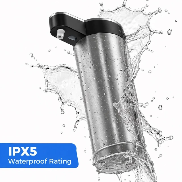 Alt view image 7 of 7 - Automatic Liquid Soap Dispenser Touchless (Stainless Steel Black, Liquid) | 11.8 oz Capacity, 4 Adjustable Levels, USB Rechargeable Stainless Steel Hand Soap Dispenser for Kitchen & Bathroom Sinks