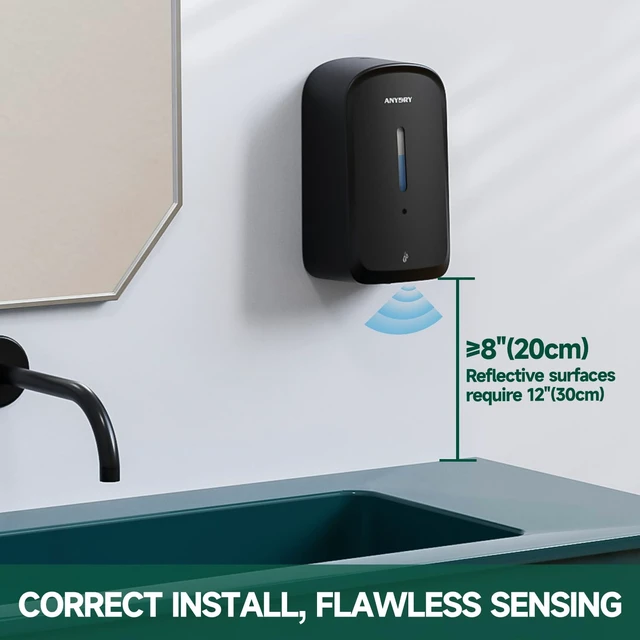 Alt view image 2 of 7 - Commercial Automatic Soap Dispenser 34oz Large Capacity Wall-Mounted | Touchless Liquid Dispenser, Five-Level Adjustment, Ideal for High-Traffic Bathroom, Restroom, Durable Wall-Mount Installation