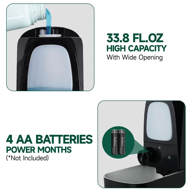 Alt view image 4 of 7 - Commercial Automatic Soap Dispenser 34oz Large Capacity Wall-Mounted | Touchless Liquid Dispenser, Five-Level Adjustment, Ideal for High-Traffic Bathroom, Restroom, Durable Wall-Mount Installation
