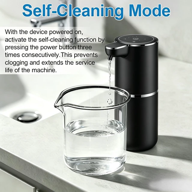 Alt view image 2 of 7 - 2 Pack Automatic Soap Dispensers,12.8oz/380ml USB Touchless Automatic Foaming Soap Dispenser,Rechargeabled Wall Mounted Smart Soap Dispenser for Bathroom Kitchen Dish Soap(Black)