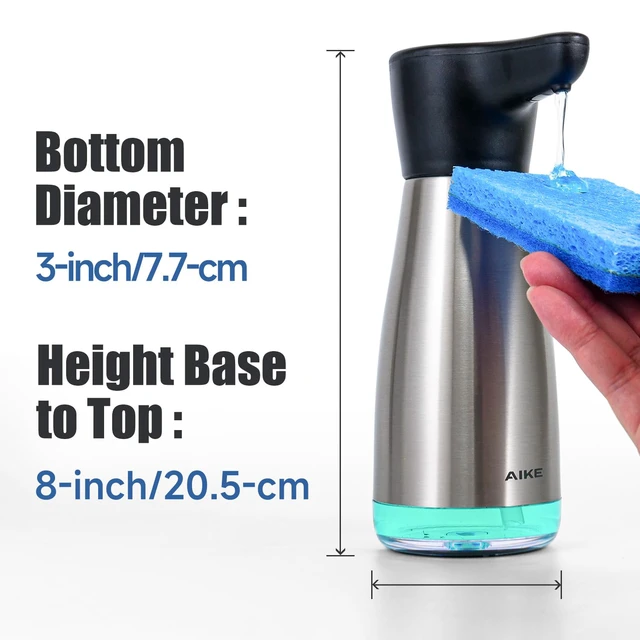 Alt view image 4 of 6 - Magnetic Charging Automatic Liquid Soap Dispenser Stainless Steel 14oz | IPX7 Waterproof for Kitchen Sink and Bathroom,Adjustable 5 Levels Precise Dispense for Dish and Hand Soap,with Clear Window