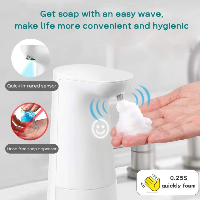 Alt view image 3 of 7 - Automatic Hands Free Foaming Soap Dispenser, 240ml Countertop Touchless Soap Pump for Bathroom Kitchen Xmas Gift