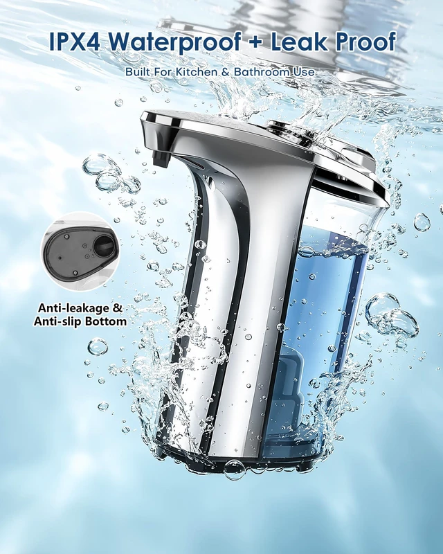 Alt view image 7 of 7 - Automatic Soap Dispenser,17oz/500ml Touchless Dish Soap Dispenser | Metallic Finish,With Infrared Sensor, 5 Adjustable Soap Levels, Battery Operated, Perfect For Kitchen Bathroom Countertop