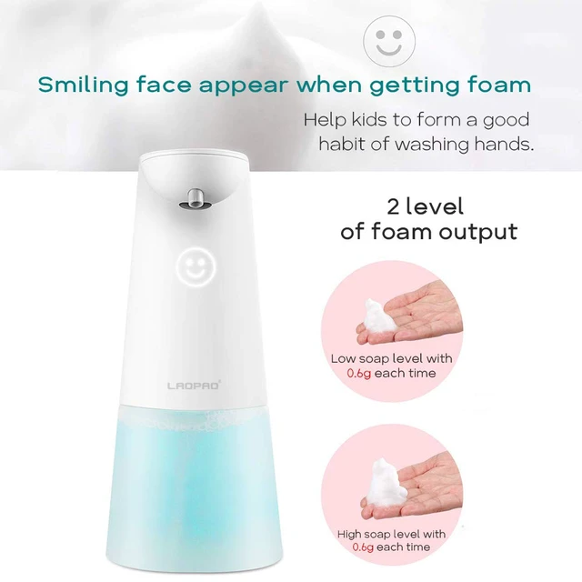 Alt view image 4 of 7 - Automatic Hands Free Foaming Soap Dispenser, 240ml Countertop Touchless Soap Pump for Bathroom Kitchen Xmas Gift