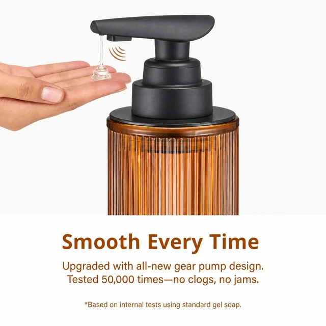 Alt view image 6 of 7 - Automatic Touchless Liquid Soap Dispenser Amber Glass | Rechargeable Type C with Matte Black Pump for Hand and Dish Soap 12 oz Kitchen and Bathroom Countertop