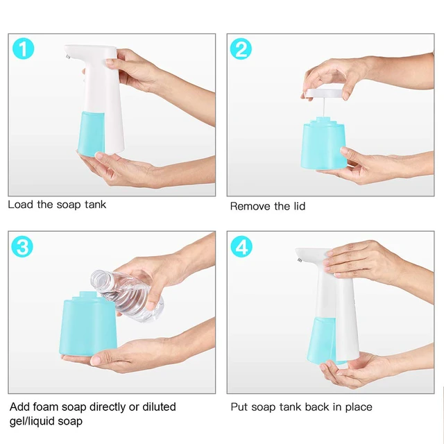 Alt view image 6 of 7 - Automatic Hands Free Foaming Soap Dispenser, 240ml Countertop Touchless Soap Pump for Bathroom Kitchen Xmas Gift