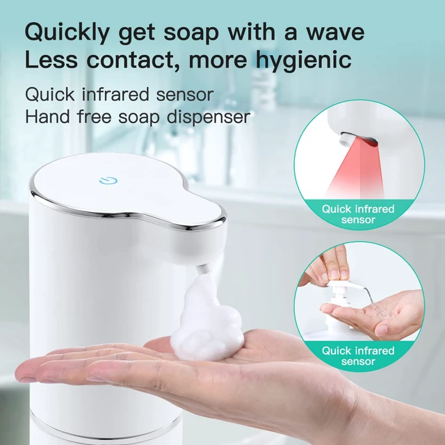Alt view image 2 of 7 - Soap Dispenser, Automatic Foaming Hand Soap Dispenser Touchless Rechargeable Bathroom Countertop Soap Pump for Kids Xmas Gift 300ml
