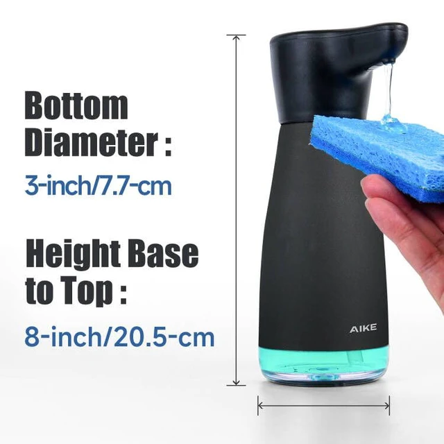 Alt view image 4 of 6 - Magnetic Charging Automatic Liquid Soap Dispenser Matte Black 14oz | IPX7 Waterproof for Kitchen Sink and Bathroom,Adjustable 5 Levels Precise Dispense for Dish and Hand Soap,with Clear Window