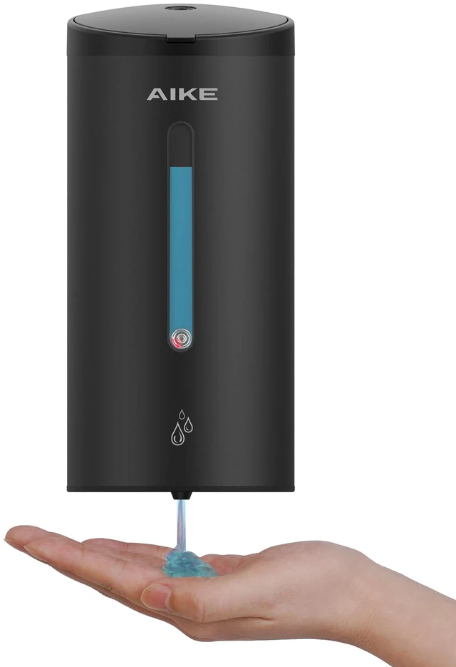 Main image of Classic Automatic Soap Dispenser,25oz for Bathroom,Matteblack AK1205E | 5-Level Adjustable and Savety Key for Commercial(4*AA Batteries Not Included),No-drill and Screw Wall Mount for Space-Saving