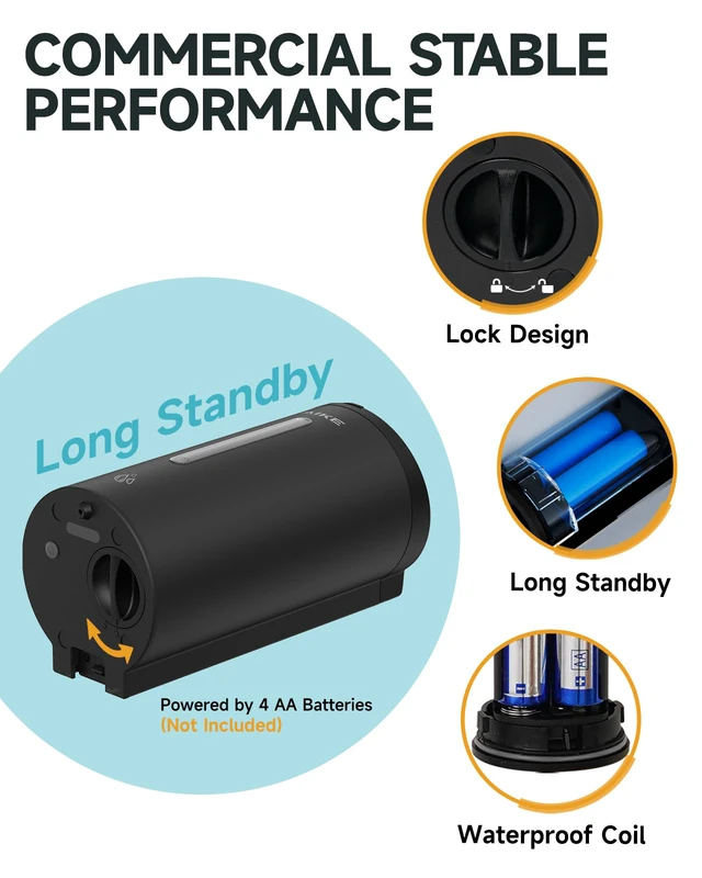 Alt view image 6 of 7 - Classic Automatic Soap Dispenser,25oz for Bathroom,Matteblack AK1205E | 5-Level Adjustable and Savety Key for Commercial(4*AA Batteries Not Included),No-drill and Screw Wall Mount for Space-Saving
