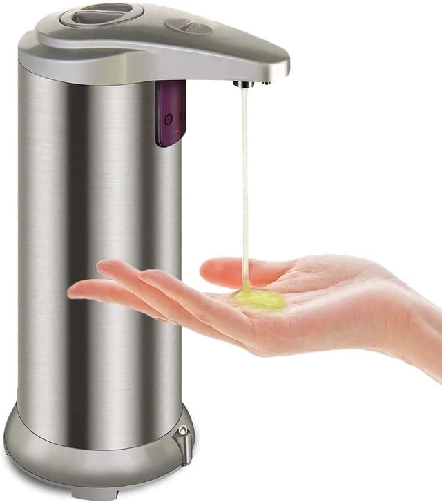 Main image of Automatic Soap Dispenser with Infrared Motion Sensor, Touchless Stainless Steel Liquid Soap Dispenser for Kitchen & Bathroom, Waterproof Base, Refillable, Hands-Free Operation