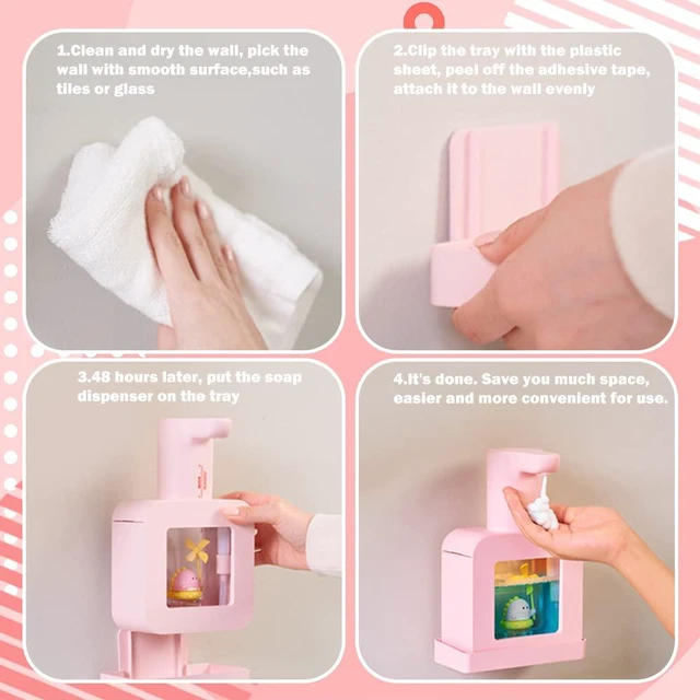 Alt view image 5 of 7 - Cute Automatic Foam Soap Dispenser - Kids Touchless Hand Soap Dispenser,Wall Mount Waterproof USB Rechargeable, 13.5oz/ 400ml for Bathroom Countertop, Kitchen, Office, Hotel, Preschool Children
