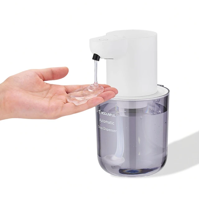 Main image of Automatic Soap Dispenser for Kitchen Sink - Wall-Mount & Countertop White | 4-Level Adjustable,13.5oz Clear Plastic IPX5 Rechargeable, Suitable for Bathroom