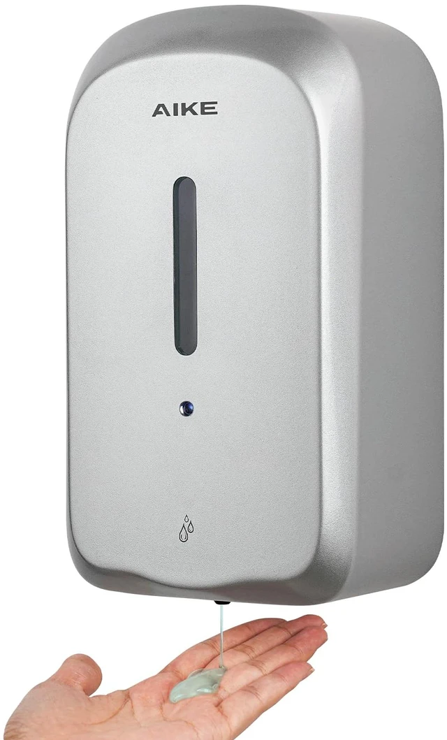Main image of Liquid Automatic Soap Dispenser,33.8oz Capacity for Bathroom,Silver | 5-Level Adjustable and Savety Key for Commercial(4*AA Batteries Not Included),Screw Wall Mount for Space-Saving,AK1226S