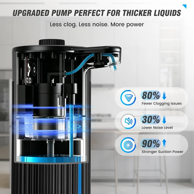 Alt view image 3 of 7 - Automatic Soap Dispenser Touchless Rechargeable Liquid Soap Pump | 13.5 oz Hand Dish Soap Dispenser for Kitchen Sink Bathroom Countertop, Rotary Dosing Control, Black
